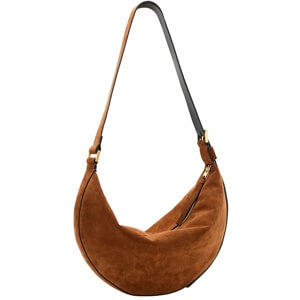 AllSaints Half Moon Large Suede Crossbody Bag